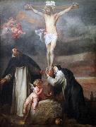 Anthony Van Dyck Christ on the Cross with Saint Catherine of Siena, Saint Dominic and an Angel Sweden oil painting artist